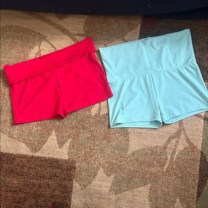 Women's Athletic Shorts in Red and Blue